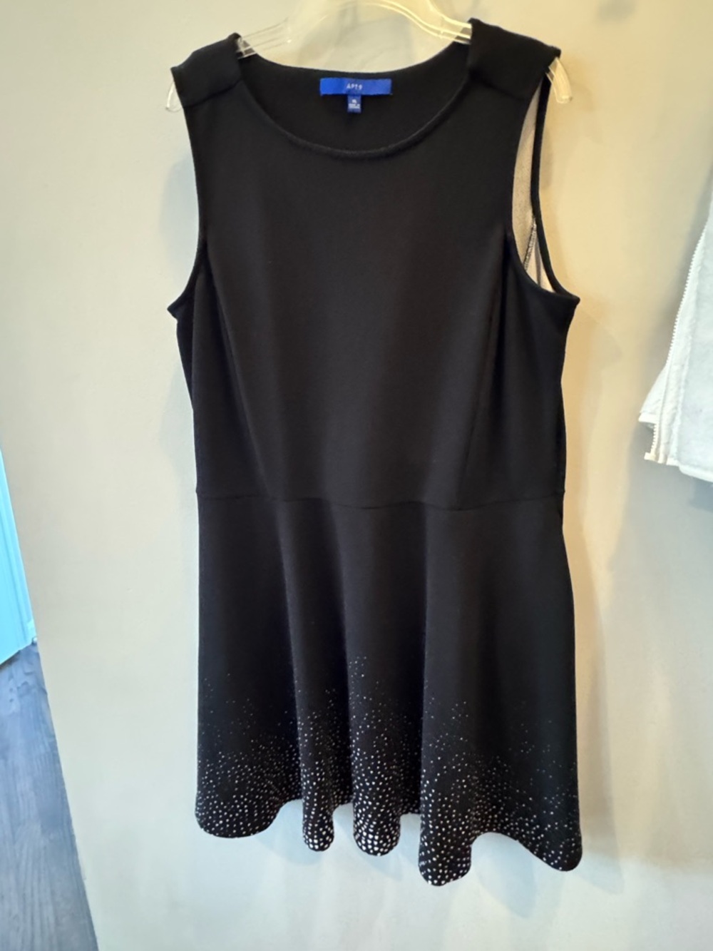Apt 9 Black Sleeveless Fit-and-Flare Dress with Embellished Hem